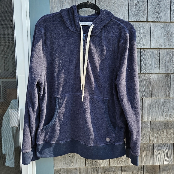 Outerknown Hightide 1/4 Zip Pullover Navy Hoodie - size medium - Picture 14 of 14